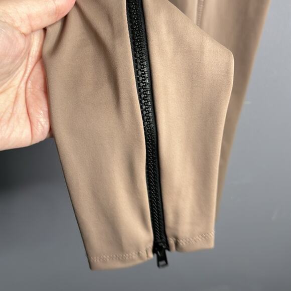 Zara Tan High Waist Leggings Zipper Detail Size Small - Picture 4 of 9